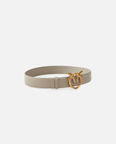 Cintura alta Love Birds in pelle 4cm - Beige | Pinko