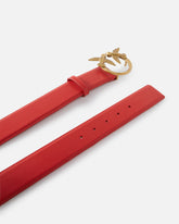 Cintura alta Love Birds in pelle 4cm - | Pinko