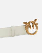 Cintura alta Love Birds in pelle 4cm - | Pinko