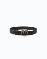 Cintura alta Love Birds in pelle 4cm - Nero | Pinko