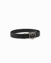 Cintura alta Love Birds in pelle 4cm - Nero | Pinko
