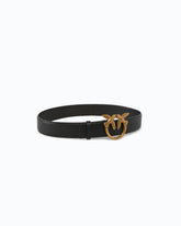 Cintura alta Love Birds in pelle 4cm - Nero | Pinko