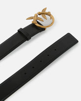 Cintura alta Love Birds in pelle 4cm - | Pinko