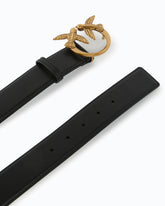 Cintura alta Love Birds in pelle 4cm - Nero | Pinko