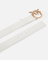 Leather belt with Love Birds buckle, 4 cm - | Pinko