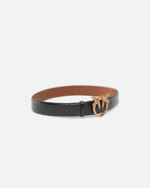 Leather belt with Love Birds buckle, 4 cm - | Pinko