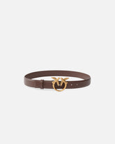 Cintura Love Birds in pelle 3cm - Marrone | Pinko