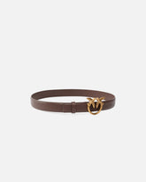 Cintura Love Birds in pelle 3cm - Marrone | Pinko