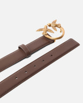 Cintura Love Birds in pelle 3cm - Marrone | Pinko