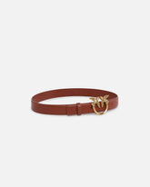 Cintura Love Birds in pelle 3cm - Marrone chiaro | Pinko
