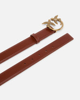 Cintura Love Birds in pelle 3cm - Marrone chiaro | Pinko