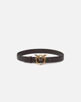 Love Birds leather belt 3cm - Brown | Pinko