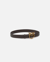 Cintura Love Birds in pelle 3cm - Marrone | Pinko