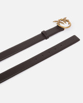 Cintura Love Birds in pelle 3cm - Marrone | Pinko
