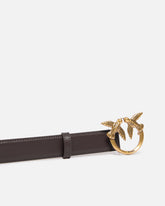 Cintura Love Birds in pelle 3cm - Marrone | Pinko