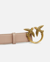 Ceinture Love Birds en cuir 3cm - Rose | Pinko