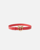 Ceinture Love Birds en cuir 3cm - Rouge | Pinko
