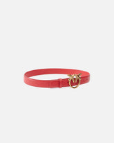 Ceinture Love Birds en cuir 3cm - Rouge | Pinko