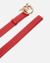 Ceinture Love Birds en cuir 3cm - Rouge | Pinko
