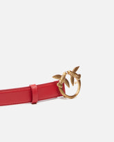 Ceinture Love Birds en cuir 3cm - Rouge | Pinko