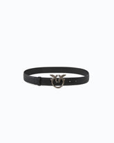 Cinturón Love Birds de piel 3cm - Negro | Pinko