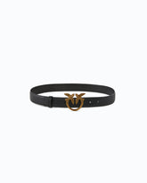 Cintura Love Birds in pelle 3cm - Nero | Pinko