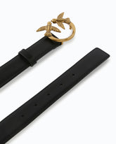 Cintura Love Birds in pelle 3cm - Nero | Pinko