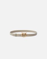 Love Birds thin leather belt 2cm - Beige | Pinko