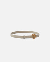 Love Birds thin leather belt 2cm - Beige | Pinko