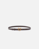 Love Birds thin leather belt 2cm - Brown | Pinko