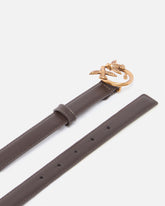 Love Birds thin leather belt 2cm - Brown | Pinko