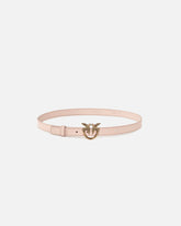 Fine ceinture Love Birds en cuir 2cm - Rose | Pinko