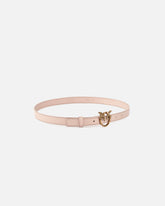Fine ceinture Love Birds en cuir 2cm - Rose | Pinko
