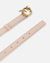 Cintura sottile Love Birds in pelle 2cm - | Pinko