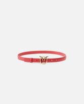 Love Birds thin leather belt 2cm - Red | Pinko