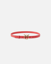 Fine ceinture Love Birds en cuir 2cm - Rouge | Pinko