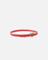 Love Birds thin leather belt 2cm - Red | Pinko