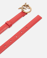 Love Birds thin leather belt 2cm - Red | Pinko