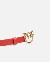 Cintura sottile Love Birds in pelle 2cm - | Pinko