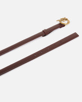 Love Birds thin leather belt 2cm - Burgundy | Pinko