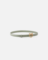 Cinturón fino Love Birds de piel 2cm - Verde | Pinko
