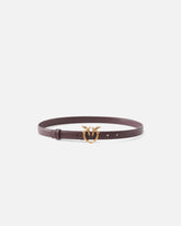 Love Birds thin leather belt 2cm - Brown | Pinko