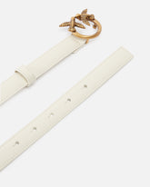 Cintura sottile Love Birds in pelle 2cm - | Pinko