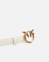 Love Birds thin leather belt 2cm - | Pinko