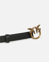 Cintura sottile Love Birds in pelle 2cm - | Pinko