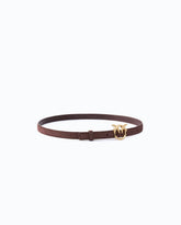 Suede belt with Love Birds buckle, 2 cm - Dark Red | Pinko
