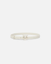 Λεπτή δερμάτινη ζώνη Love Birds color block 2cm - | Pinko