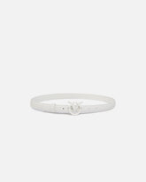 Cinturón fino Love Birds de piel color block 2cm - Blanco | Pinko