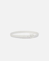 Cinturón fino Love Birds de piel color block 2cm - Blanco | Pinko