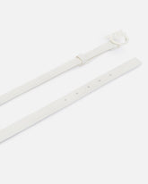 Cinturón fino Love Birds de piel color block 2cm - Blanco | Pinko